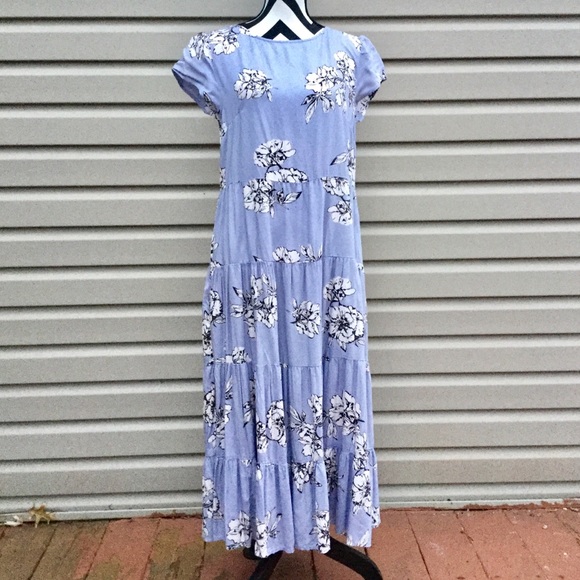 NWT Free People Periwinkle Rita Tiered Midi Dress - Picture 6 of 8